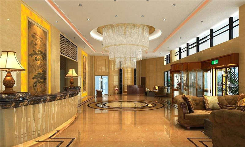 酒店大堂的地面裝修材料，可以嘗試用環氧水磨石地坪哦